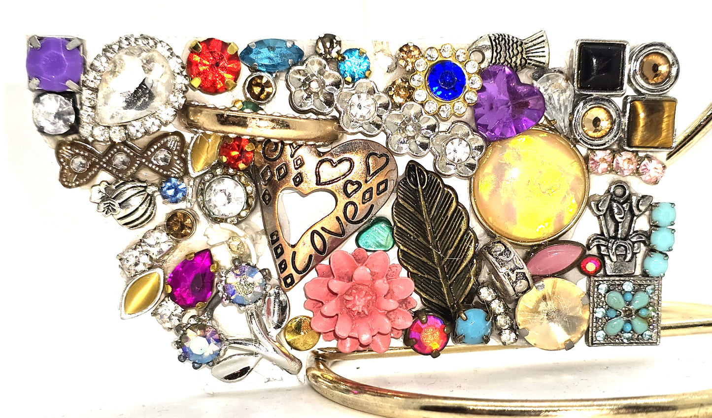 Handcrafted from recycled Materials, 4 inch State of Montana bejewled ornament