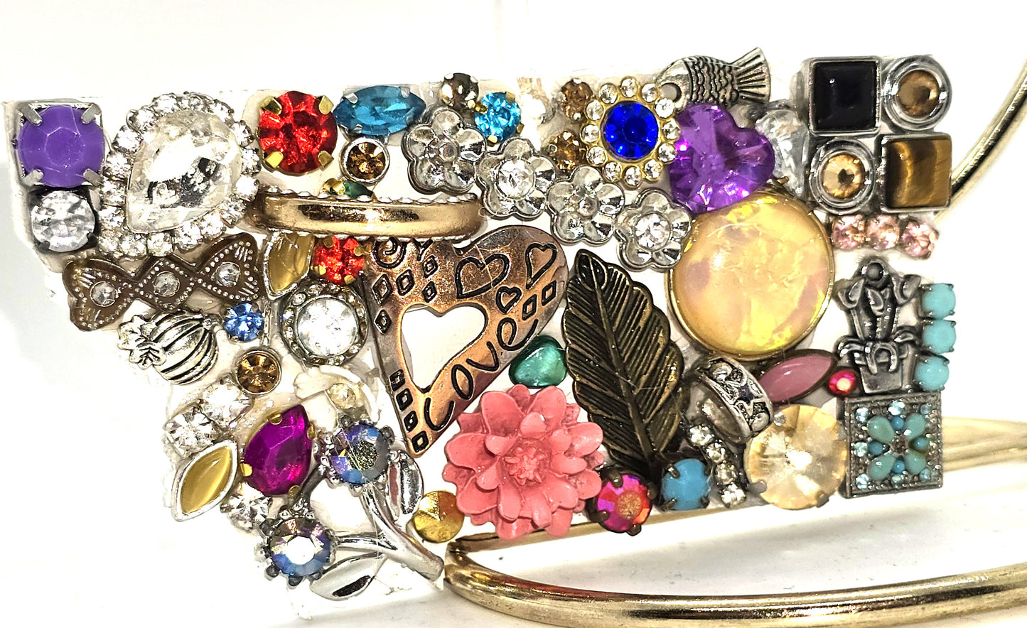 Handcrafted from recycled Materials, 4 inch State of Montana bejewled ornament