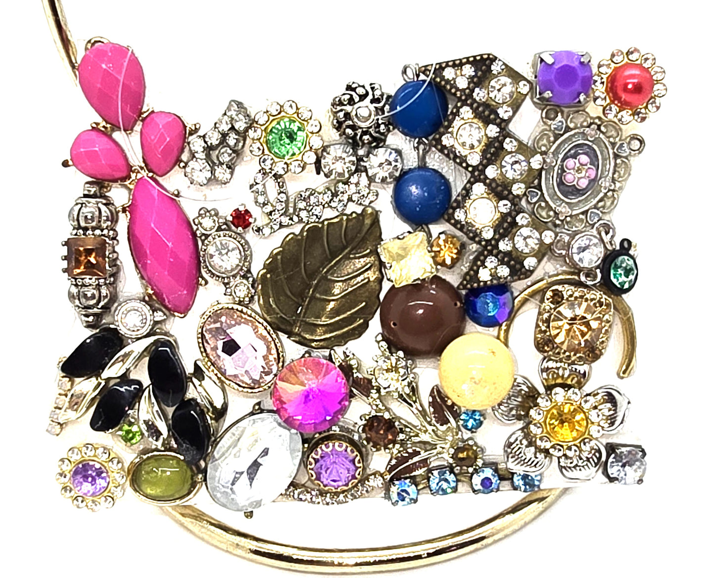 Handcrafted from recycled Materials, 4 inch State of Oregon bejewled ornament,