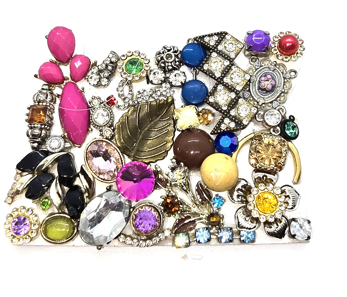 Handcrafted from recycled Materials, 4 inch State of Oregon bejewled ornament,