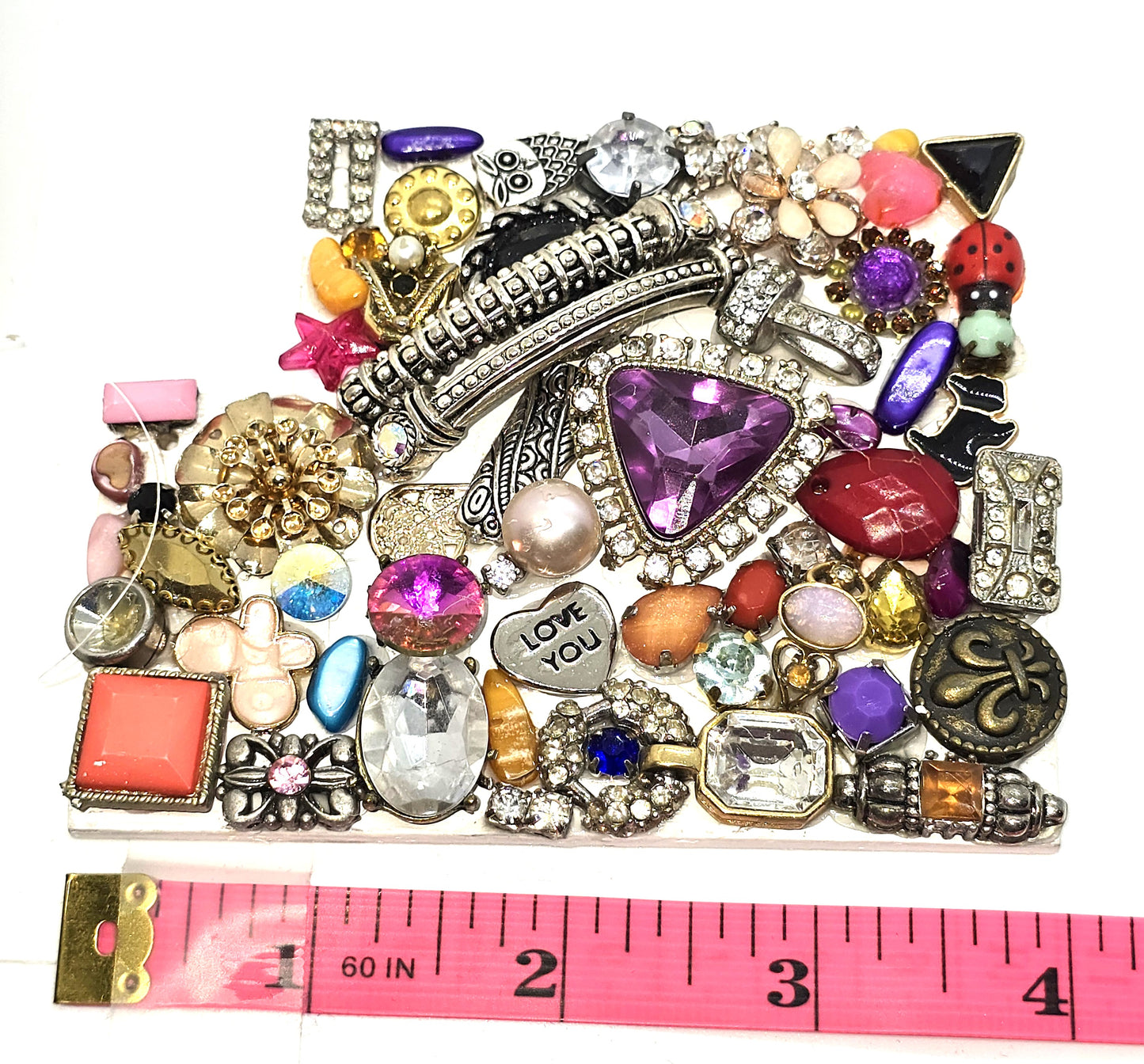 Handcrafted from recycled Materials, 4 inch Utah bejewled