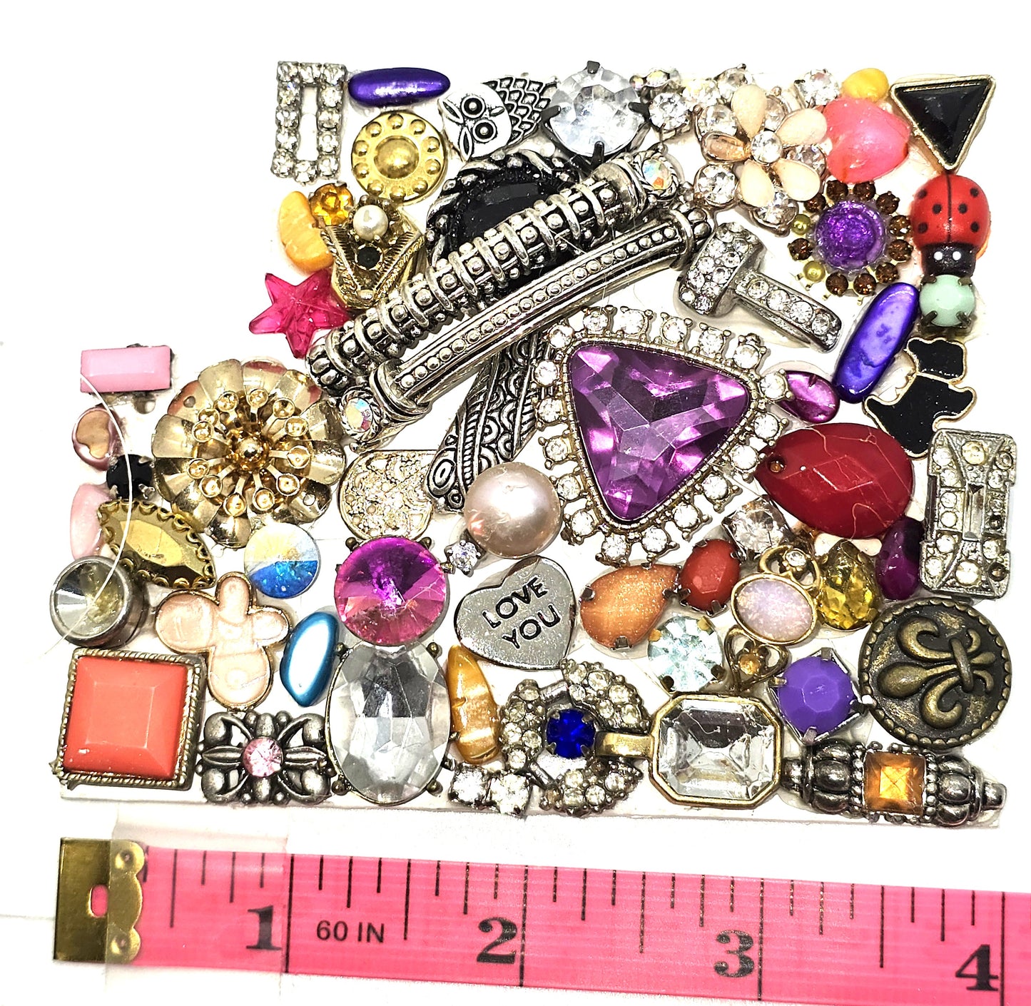 Handcrafted from recycled Materials, 4 inch Utah bejewled