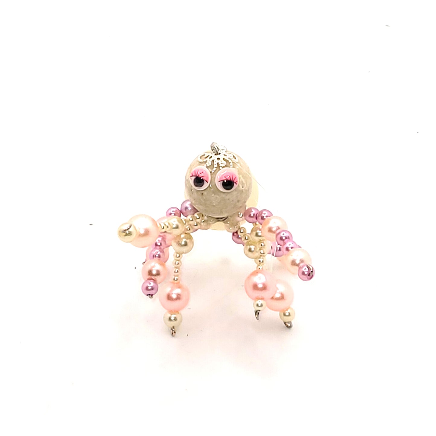 Christmas Spider, Tree Decoration Pink Pearl beaded