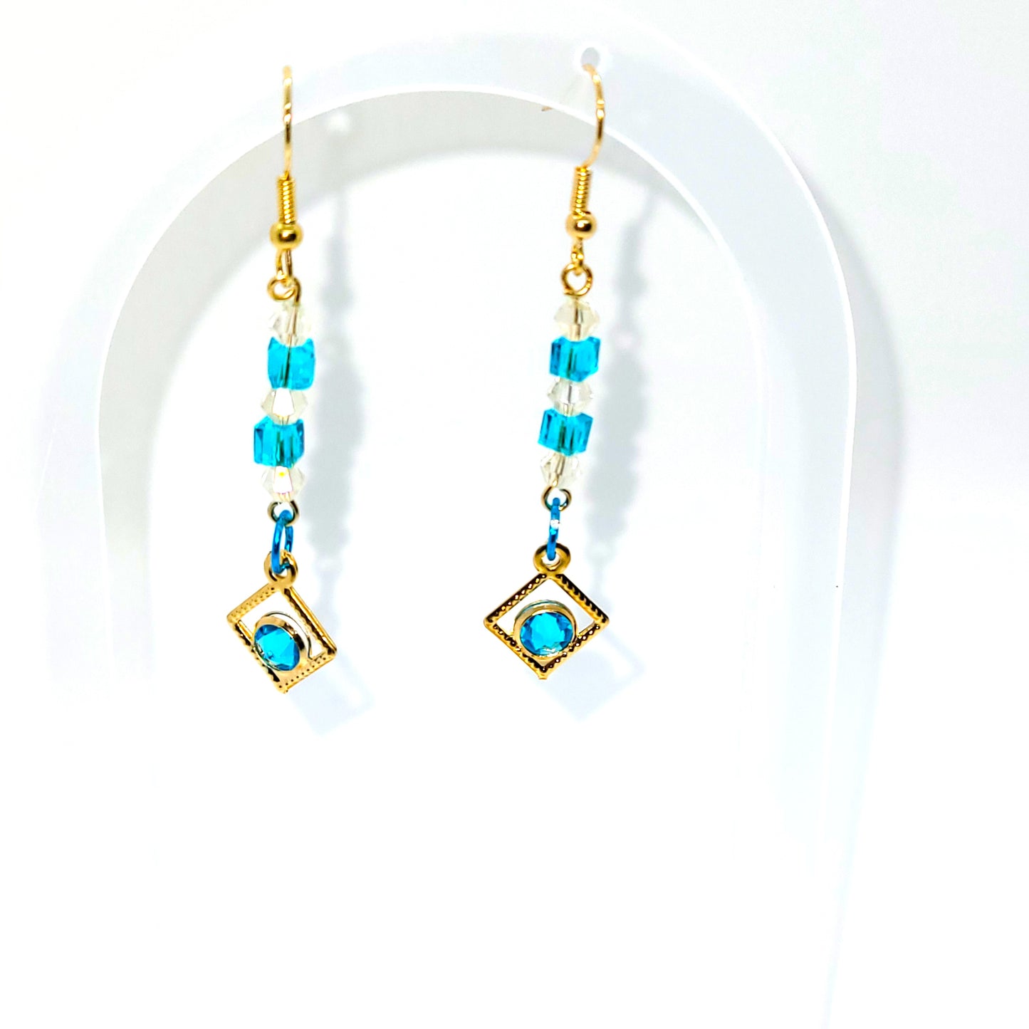 Light Blue Beaded Earrings