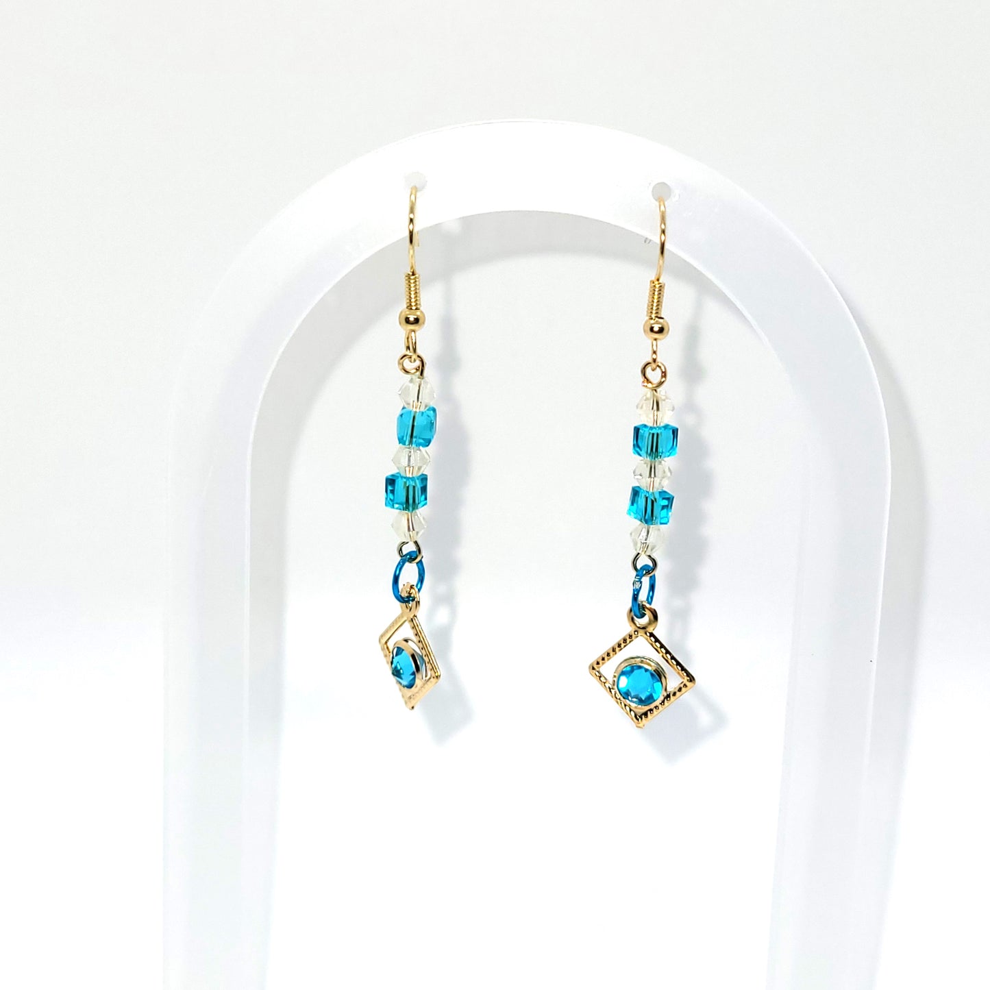 Light Blue Beaded Earrings