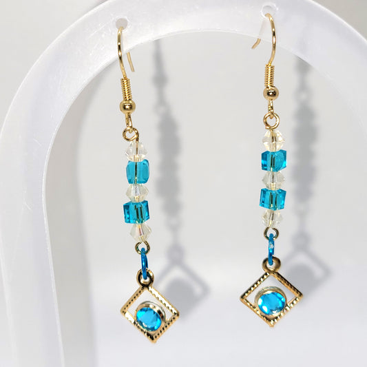 Light Blue Beaded Earrings