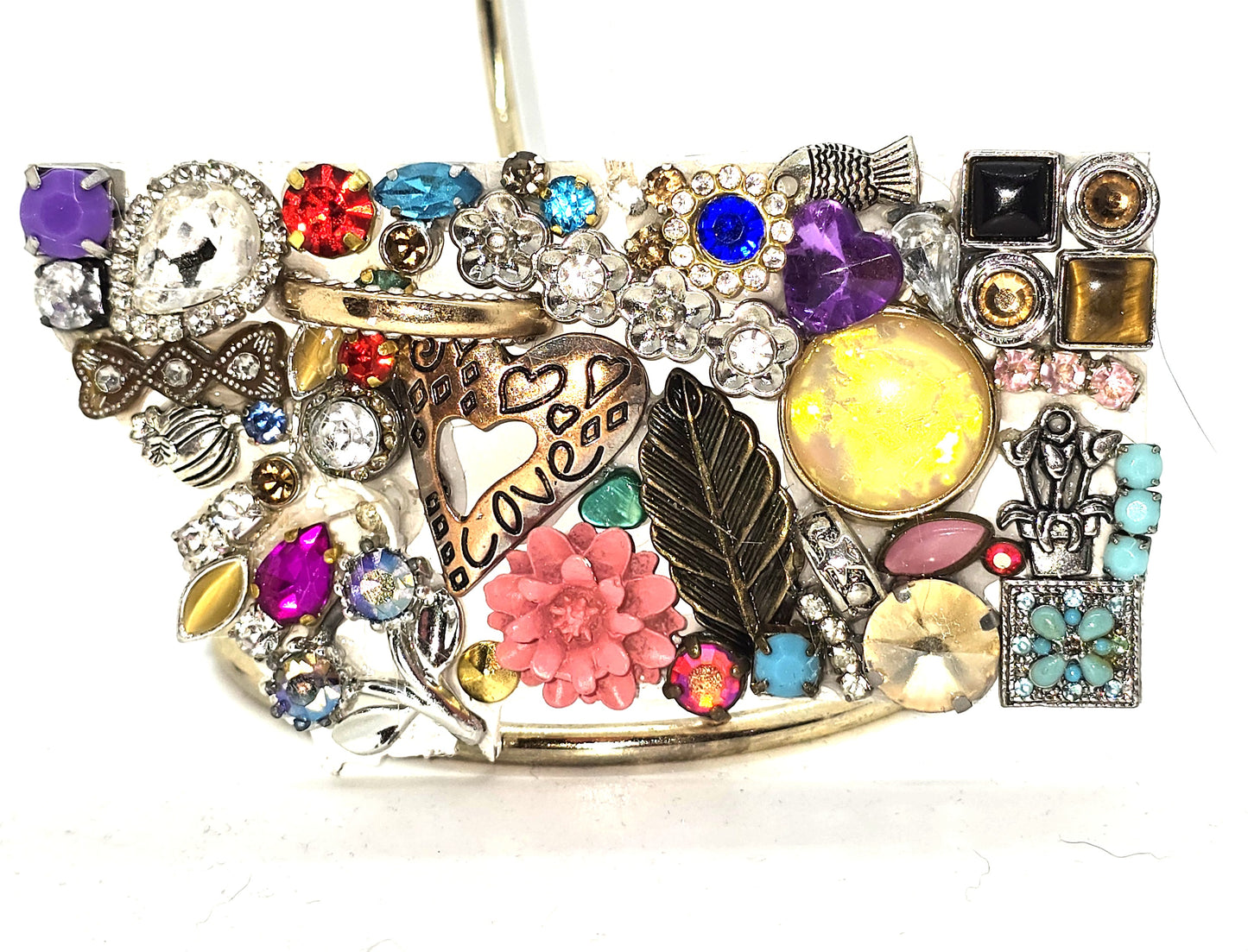 Handcrafted from recycled Materials, 4 inch State of Montana bejewled ornament