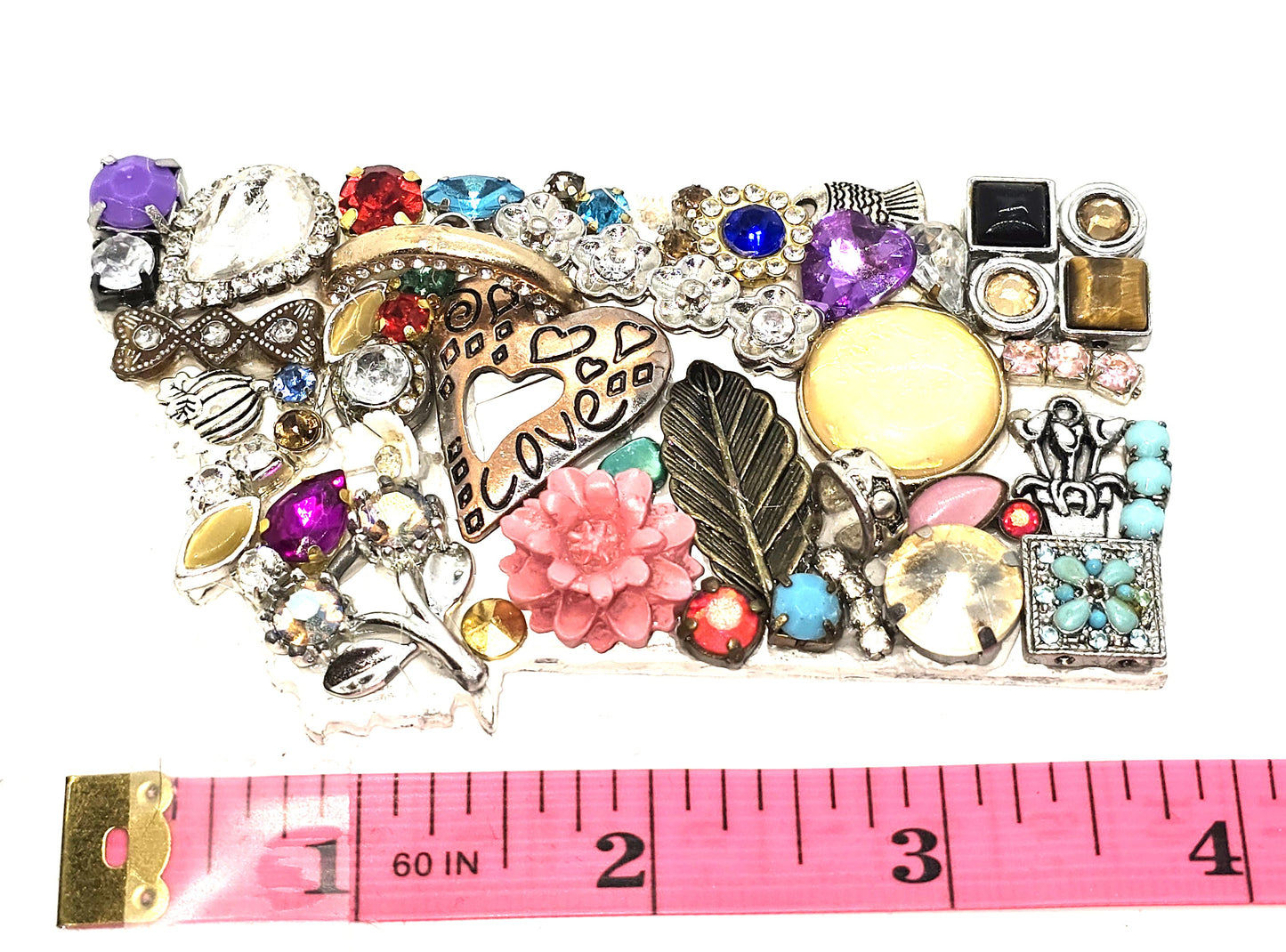 Handcrafted from recycled Materials, 4 inch State of Montana bejewled ornament