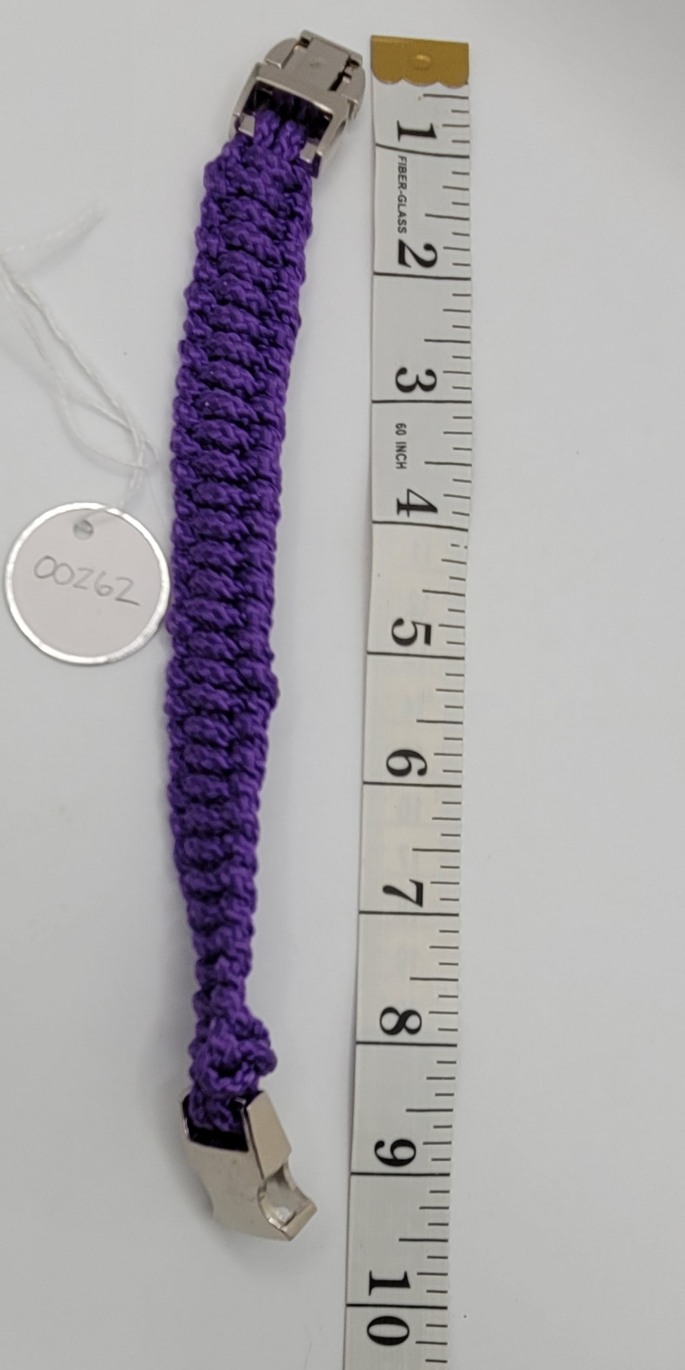 Dark Purple paracord bracelet has a Silver metal buckle