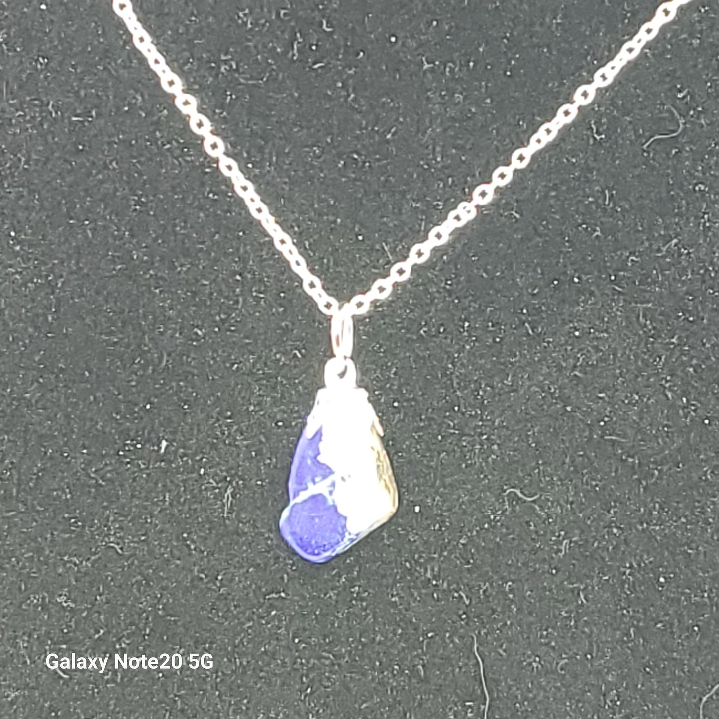 Handcrafted Polished Lapis Pendant Necklace, 18 inches, Silver Toned Chain, Great Gift for the Someone Special in your life