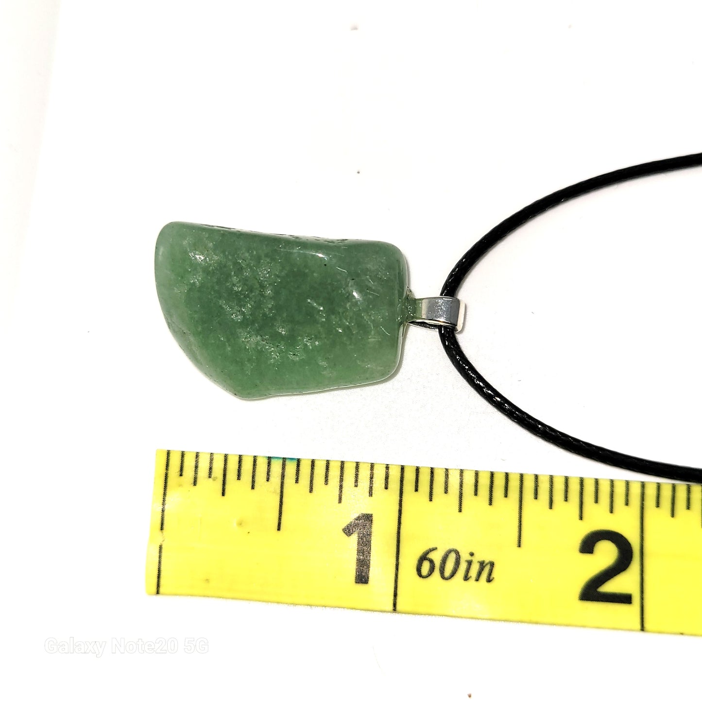 Polished Light Green Jade Pendant Necklace, Handcrafted,18 inches