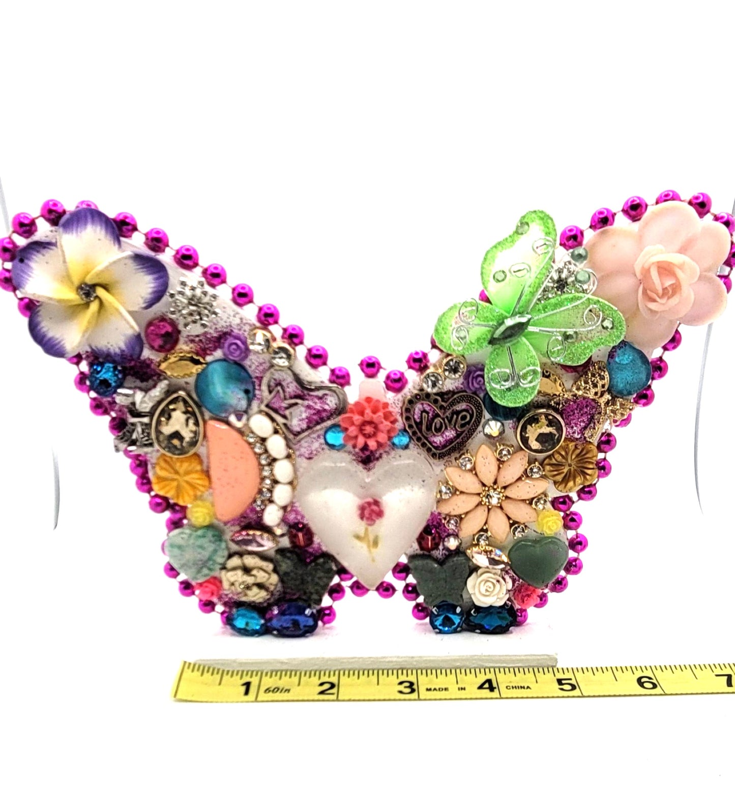 Bejeweled Wooden Butterfly, Home Decor, Recycled Materials