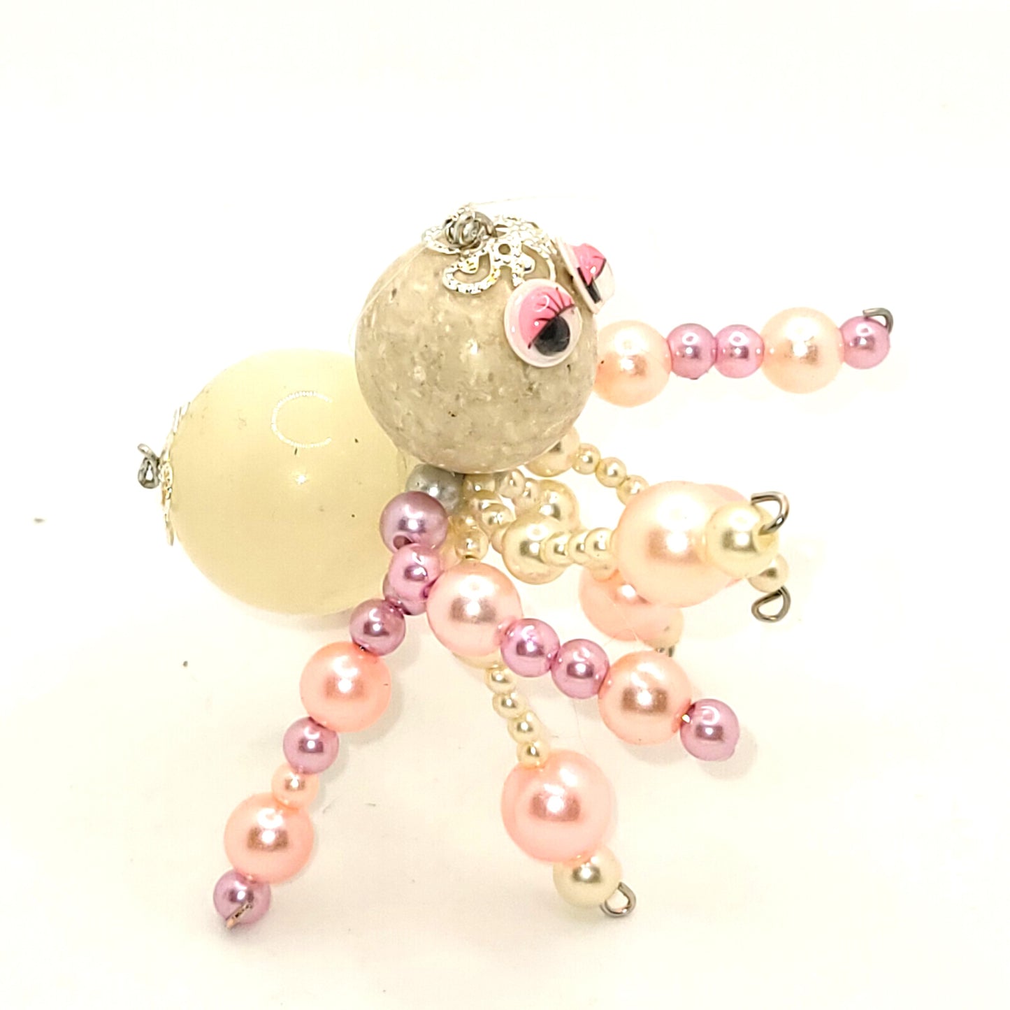 Christmas Spider, Tree Decoration Pink Pearl beaded