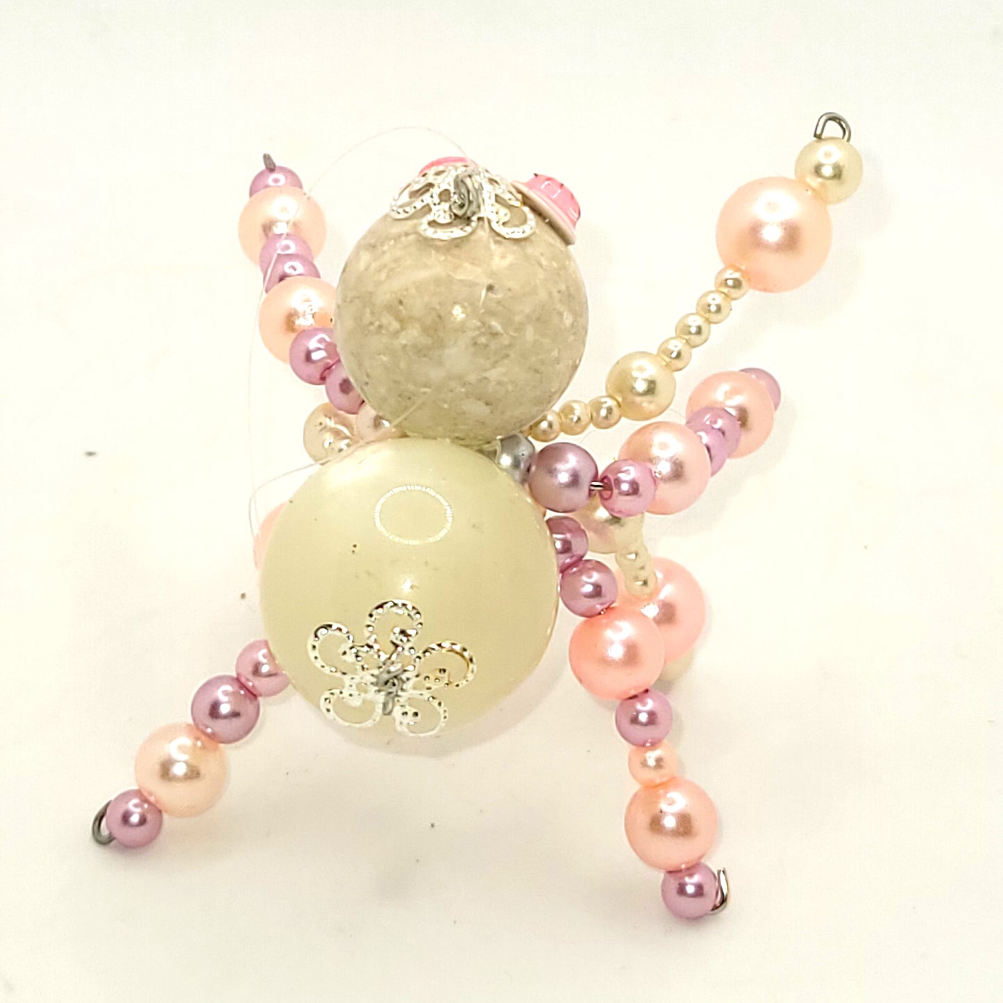 Christmas Spider, Tree Decoration Pink Pearl beaded