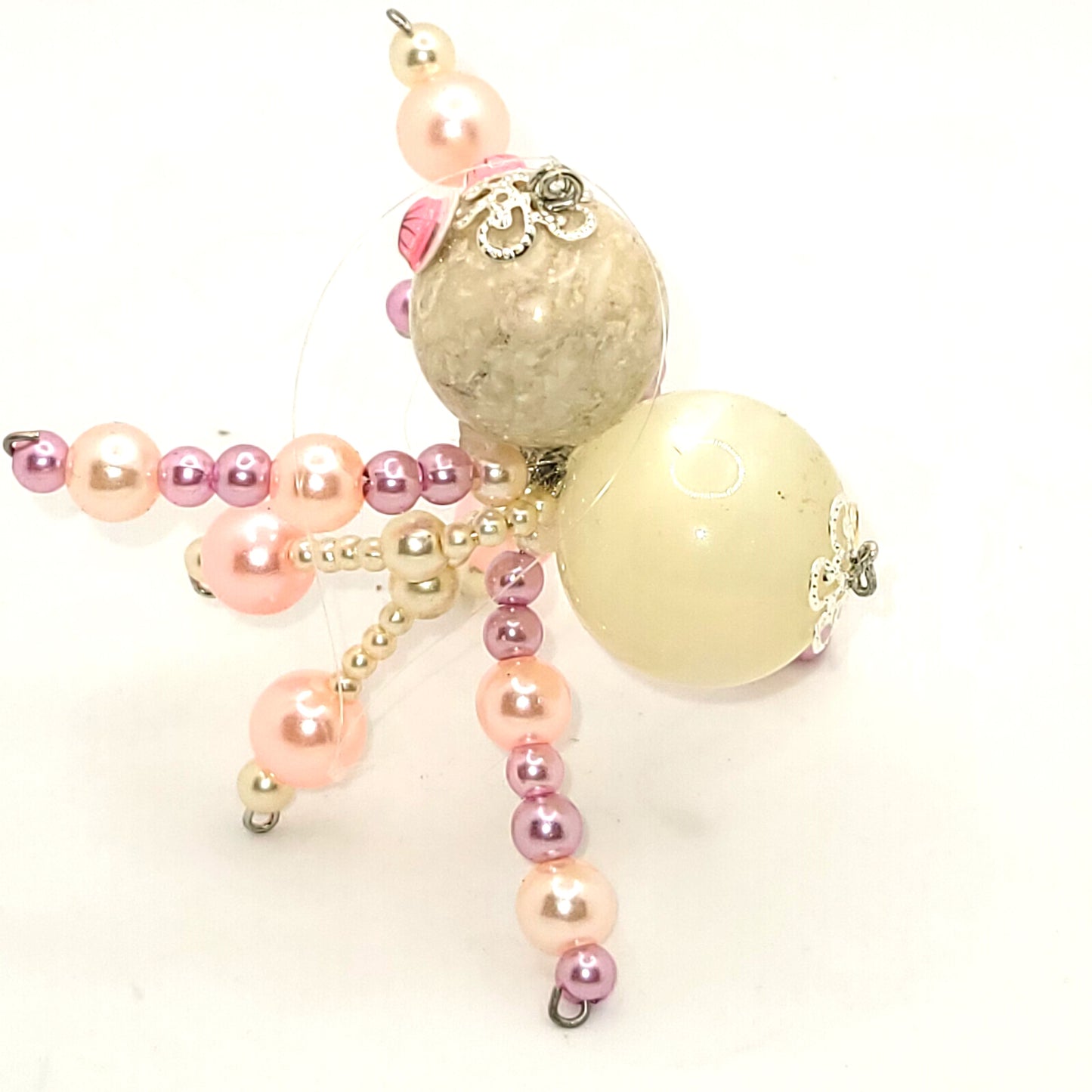 Christmas Spider, Tree Decoration Pink Pearl beaded