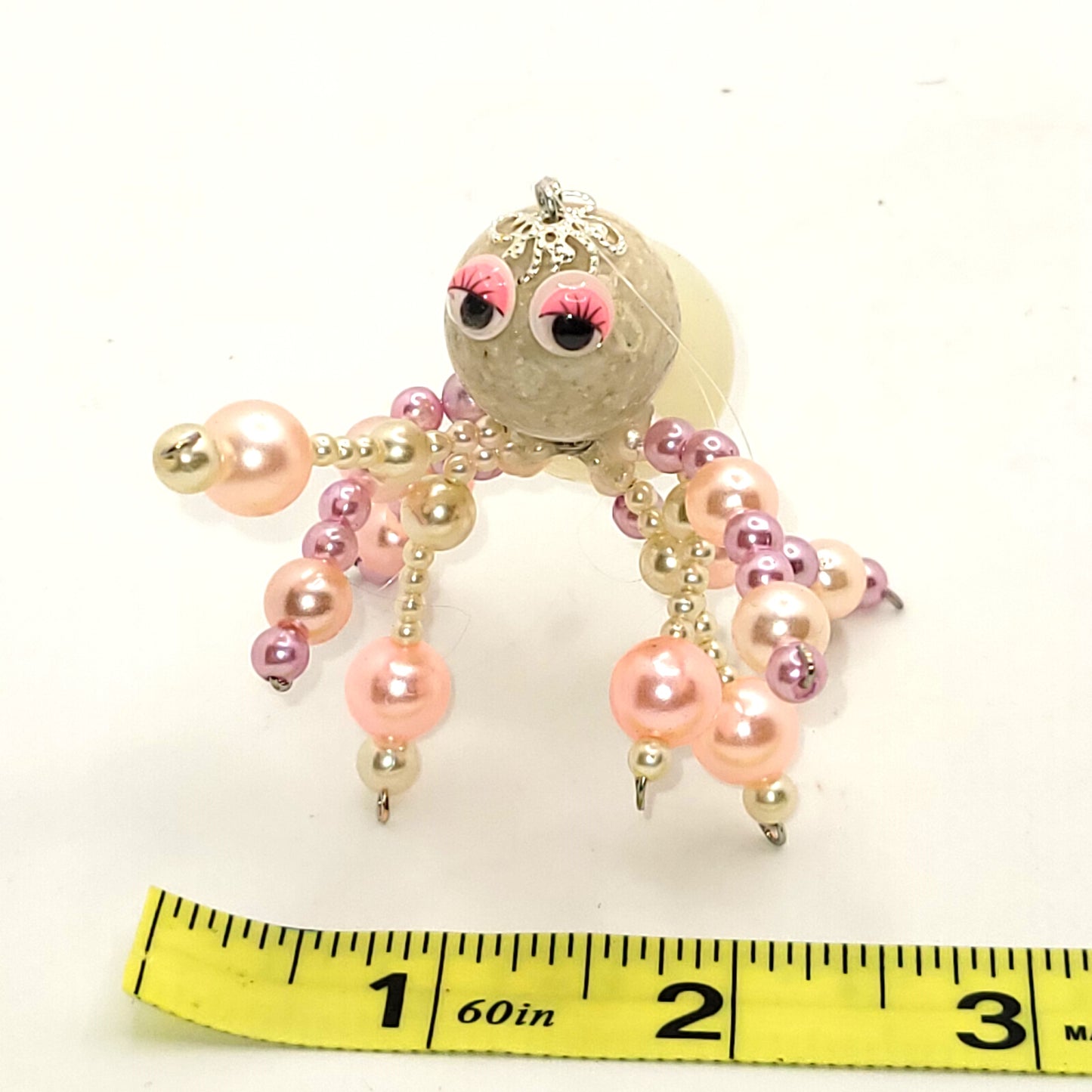 Christmas Spider, Tree Decoration Pink Pearl beaded